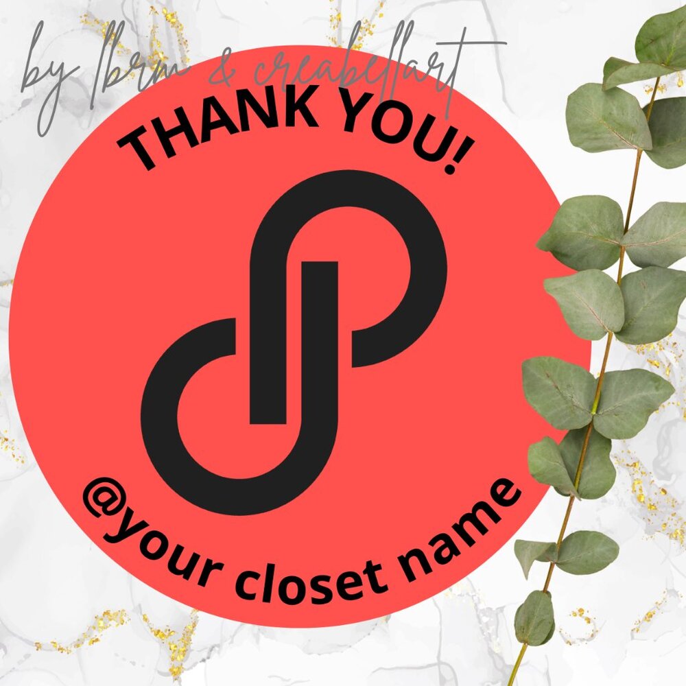 100 THERMAL Thank you Stickers Poshmark